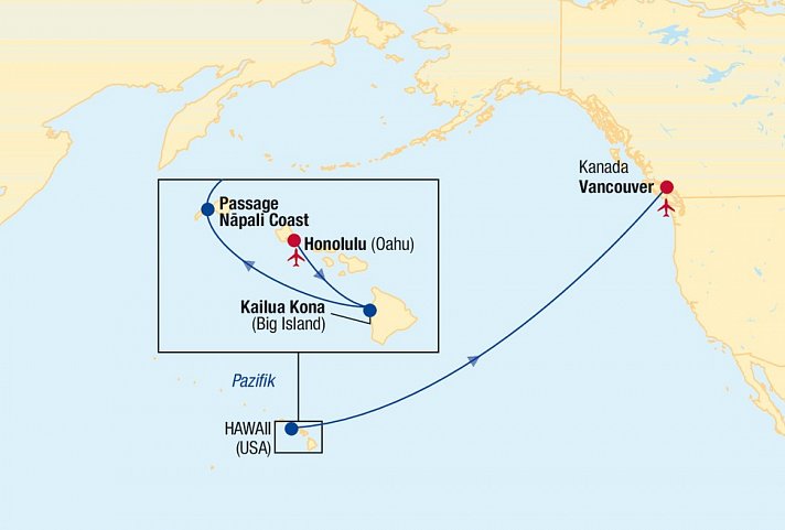 Kreuzfahrt Pazifik: Honolulu bis Vancouver