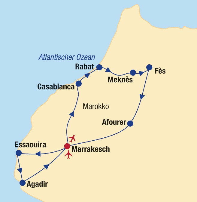 Marrakesch & Agadir cheapest 7-tägige Flugreise ab 699.-